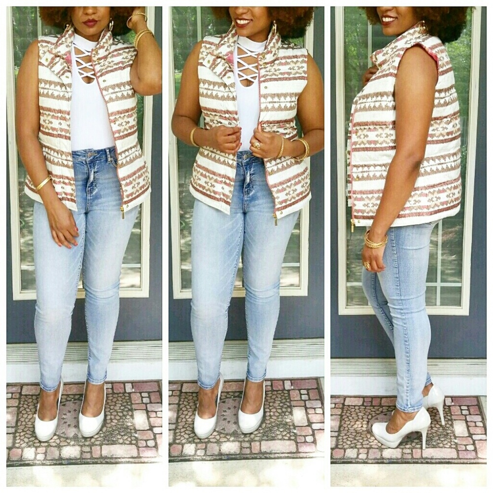 Charter Club Aztec Heart Puffer Vest